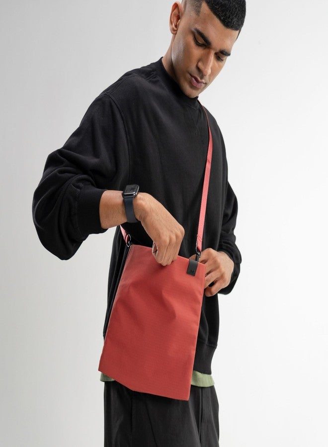 DailyObjects Medium Pivot Expandable Crossbody Bag for Girls and Women |Adjustable Shoulder Strap|Lightweight|Water Resistant| Red Recycled Nylon Sling Bag|Organisational Pocket| For Daily Use/Travel - Image 3