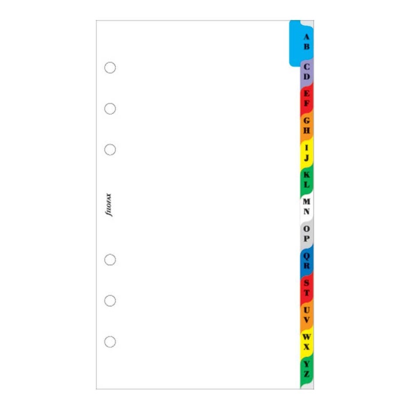 FILOFAX فيلوفاكس فهرس ملون من حرفين A-Z لمُنظمي الشخصي والشخصي المدمج (B131608) - Image 1