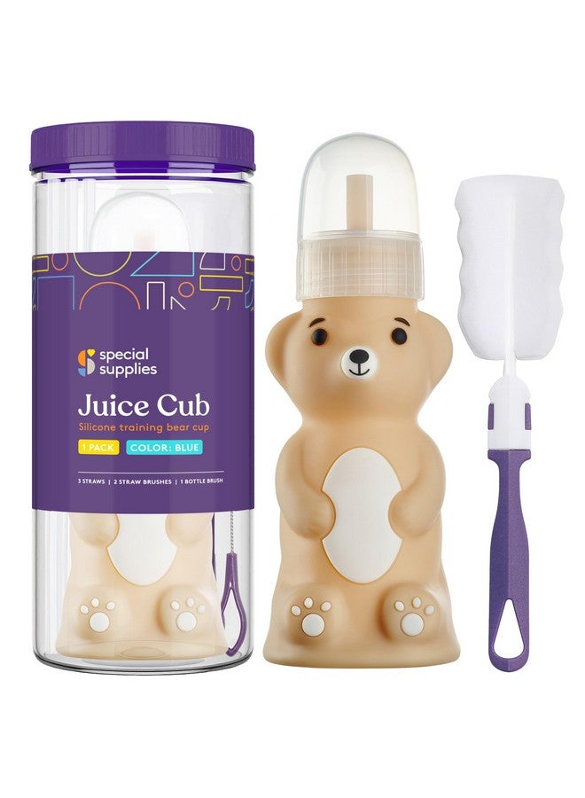 Special Supplies Honey Bear Straw Cup Long Straws, Squeezable Therapy and Special Needs Assistive Drink Container, Spill Proof and Leak Resistant Lid (Pack of 1 Bottle and 3 Straws) - Image 1