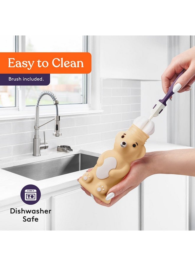 Special Supplies Honey Bear Straw Cup Long Straws, Squeezable Therapy and Special Needs Assistive Drink Container, Spill Proof and Leak Resistant Lid (Pack of 1 Bottle and 3 Straws) - Image 4