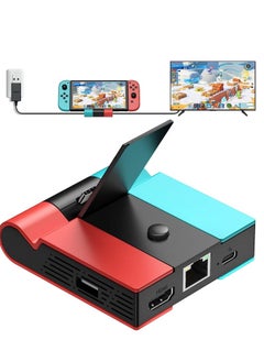 Switch Dock for Nintendo and OLED, Foldable TV with 45W PD Charging, LAN Gigabit Ethernet 4K HDMI Port, Replacement Docking Station