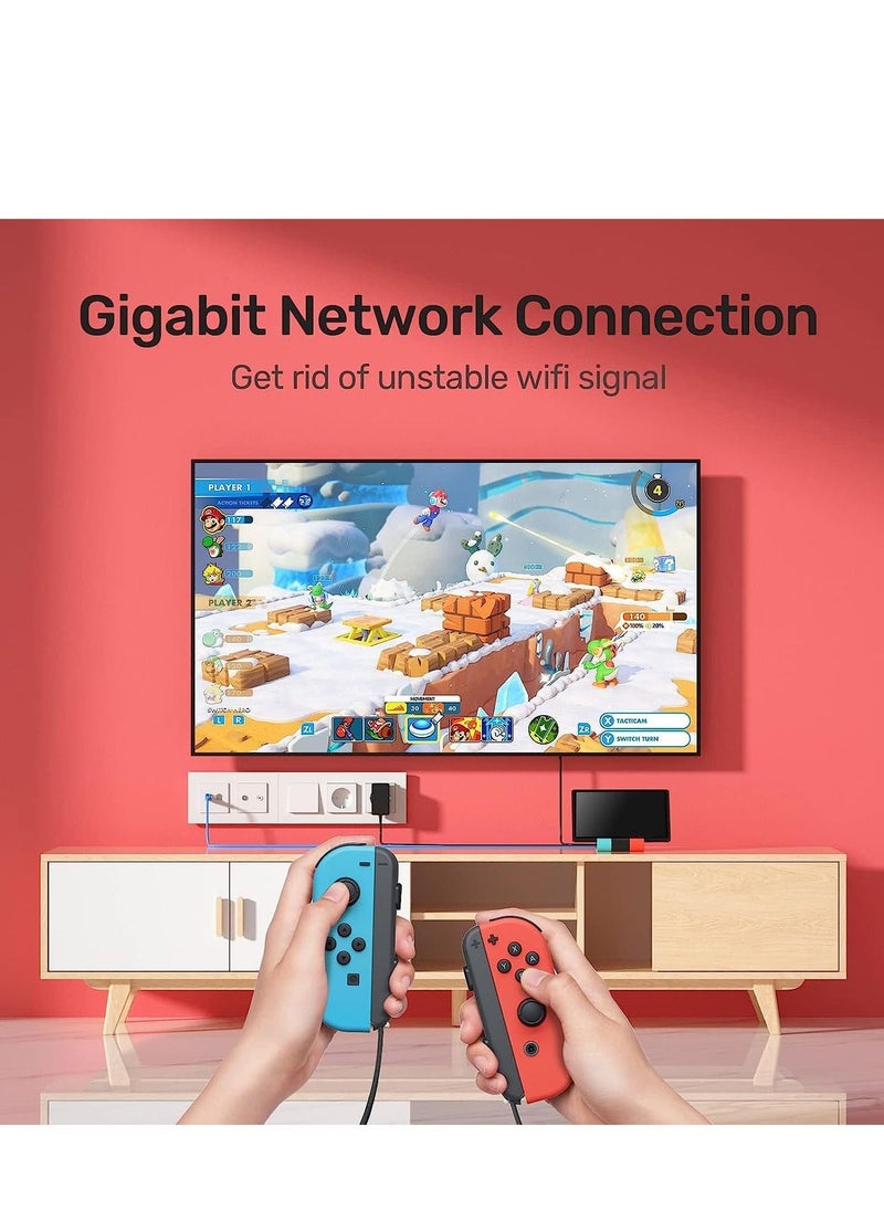SYOSI - Switch Dock for Nintendo and OLED, Foldable TV with 45W PD Charging, LAN Gigabit Ethernet 4K HDMI Port, Replacement Docking Station - Image 1