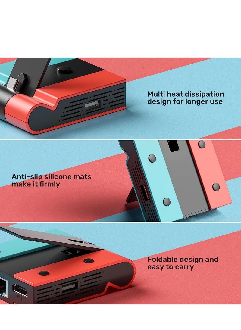 SYOSI - Switch Dock for Nintendo and OLED, Foldable TV with 45W PD Charging, LAN Gigabit Ethernet 4K HDMI Port, Replacement Docking Station - Image 1