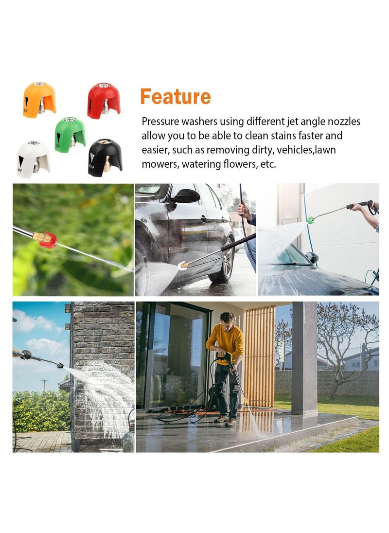 SYOSI - SPX3000 TPS Quick Connect Pressure Washer Nozzle Kit Compatible with Sun Joe SPX 3000 Series and Universal Pressure Washers, Customizable Pressure Output Easy to Use Versatile Cleaning Tool 5Pcs - Image 1