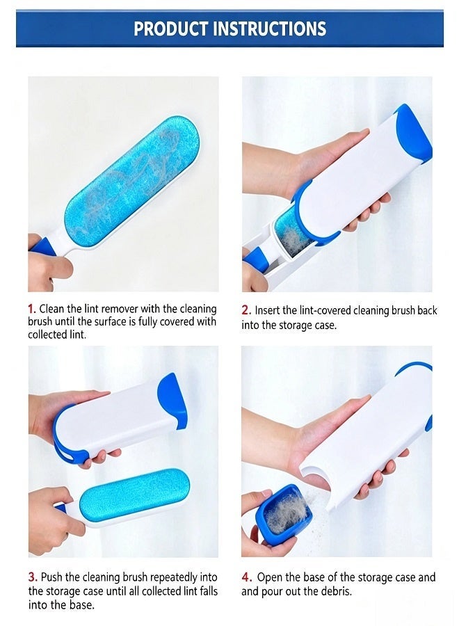 Reusable Self-Cleaning Lint Brush, Electrostatic Pet Hair Remover Brush, Lint & Dust Cleaner for Clothes, Sofa, Bed Sheets, Carpet, Dog & Cat Fur Removal Tool - Image 3