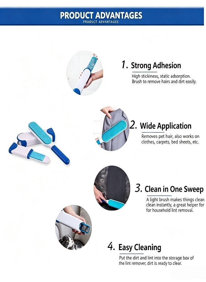 Reusable Self-Cleaning Lint Brush, Electrostatic Pet Hair Remover Brush, Lint & Dust Cleaner for Clothes, Sofa, Bed Sheets, Carpet, Dog & Cat Fur Removal Tool - Image 4