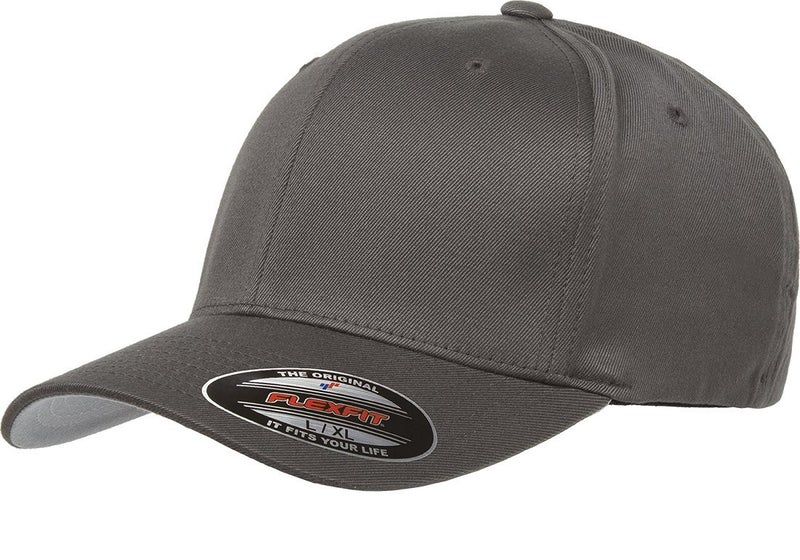 Flexfit Men's Wooly Combed Twill Fitted Baseball Cap, White, Small-Medium - Image 1