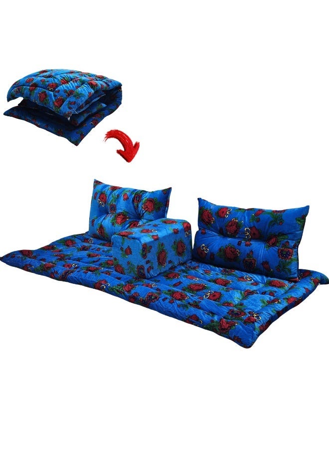 سمارت هوم طقم جلسة أرضية فاخر ٤ في ١ – مجلس عربي تراثي، طقم كنب أرضي، مفروشات للمجالس والاستراحات - Image 4