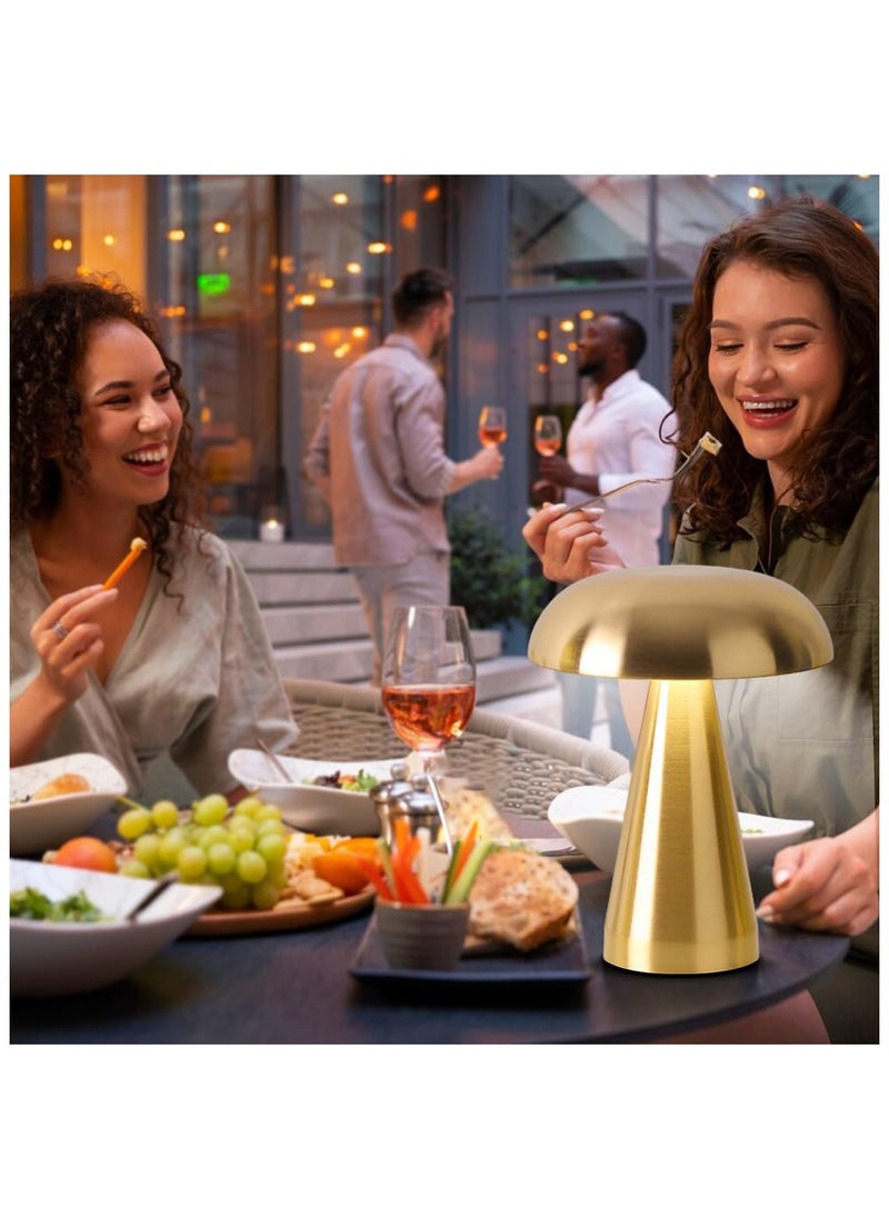 ZERIFAM - Portable LED Table Lamp, Cordless Mushroom Lamp, Rechargeable Table Lamp for Bedroom Desk, 3-Levels Brightness Touch Dimming Night Light  Desk Lamp for Bedroom Kid Room Dining Room - Image 1