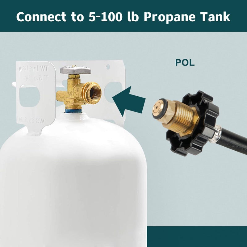 GASPRO 1 lb Propane Tank Refill Adapter Kit, Universal 3 ft Hose with Safety Shutoff Valve, Easily Fill 1 lb Bottles from 20 lb Tank - Image 3