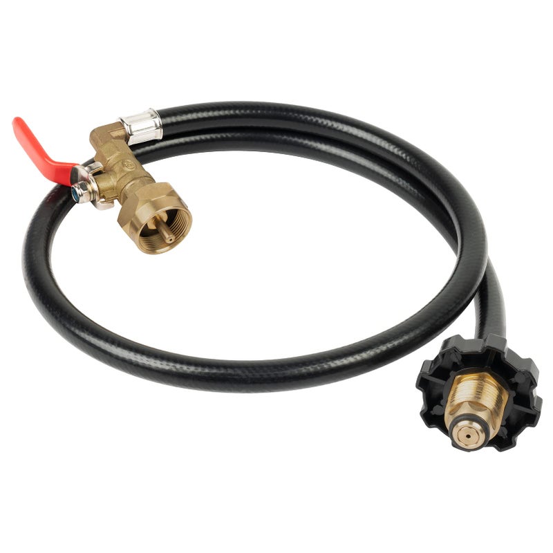 GASPRO 1 lb Propane Tank Refill Adapter Kit, Universal 3 ft Hose with Safety Shutoff Valve, Easily Fill 1 lb Bottles from 20 lb Tank - Image 1