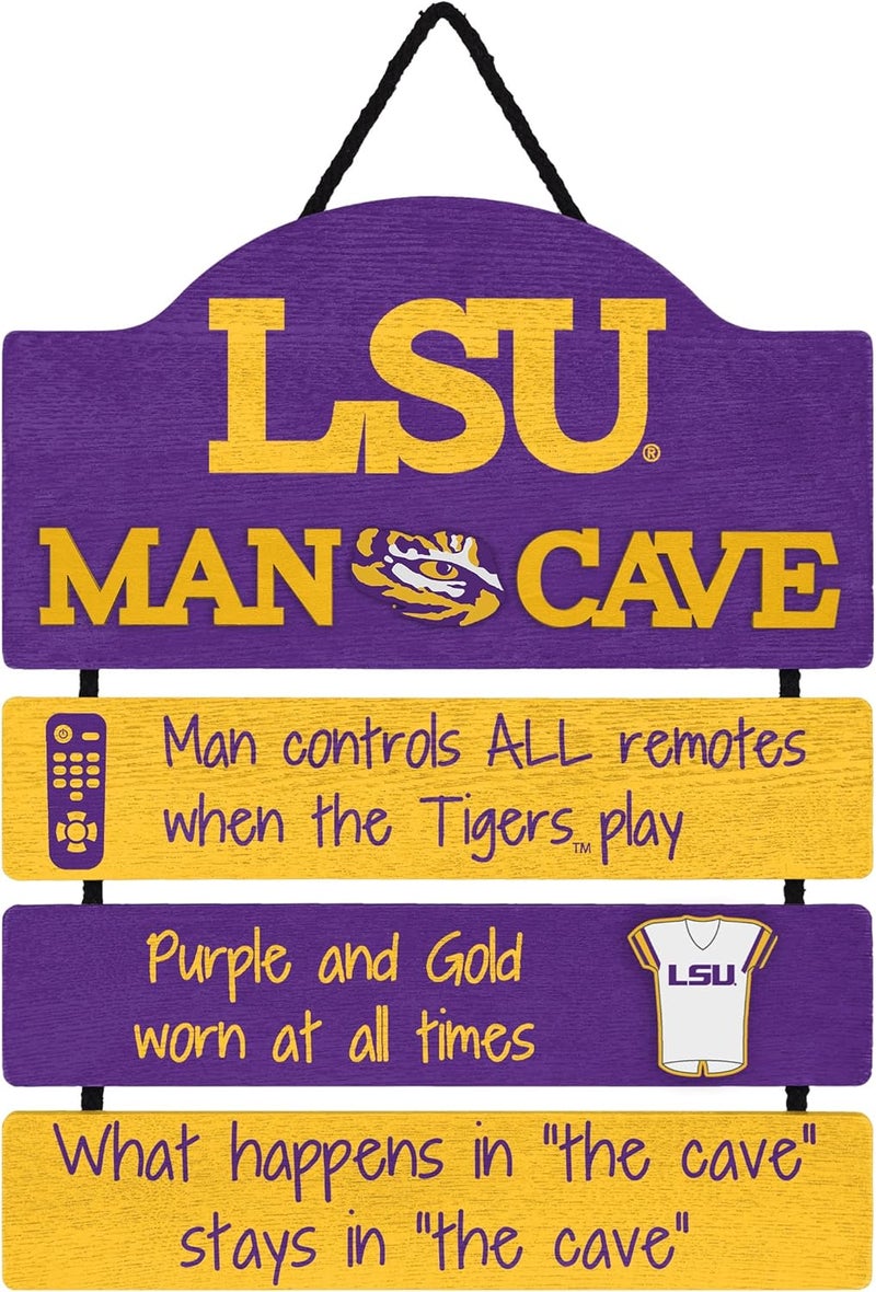 FOCO NCAA Team Logo Mancave Man Cave Hanging Wall Sign - Image 1