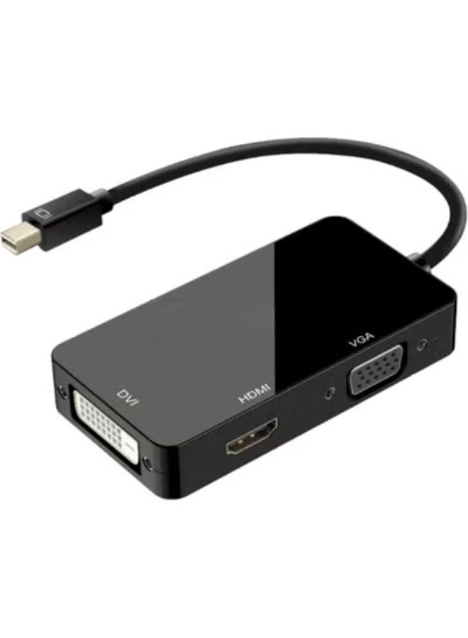 Mini DisplayPort to HDMI/VGA/DVI Adapter – 3-in-1 High-Resolution Converter – Ideal for Daily Work, Presentations & Media - Image 1