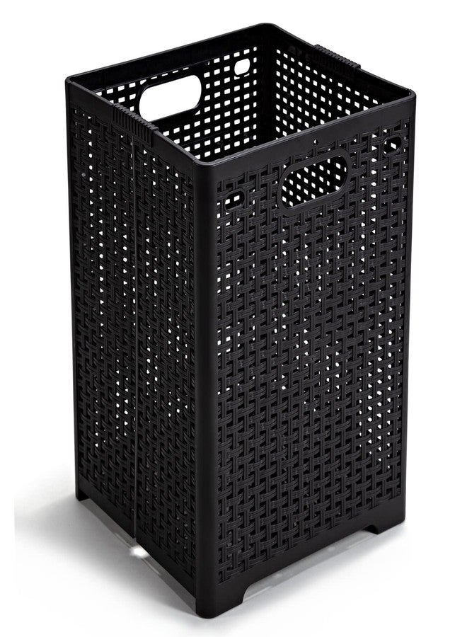 Eslite 42L Collapsible Plastic Laundry Baskets,Foldable Laundry Hamper,Pack of 2 (Black) - Image 2