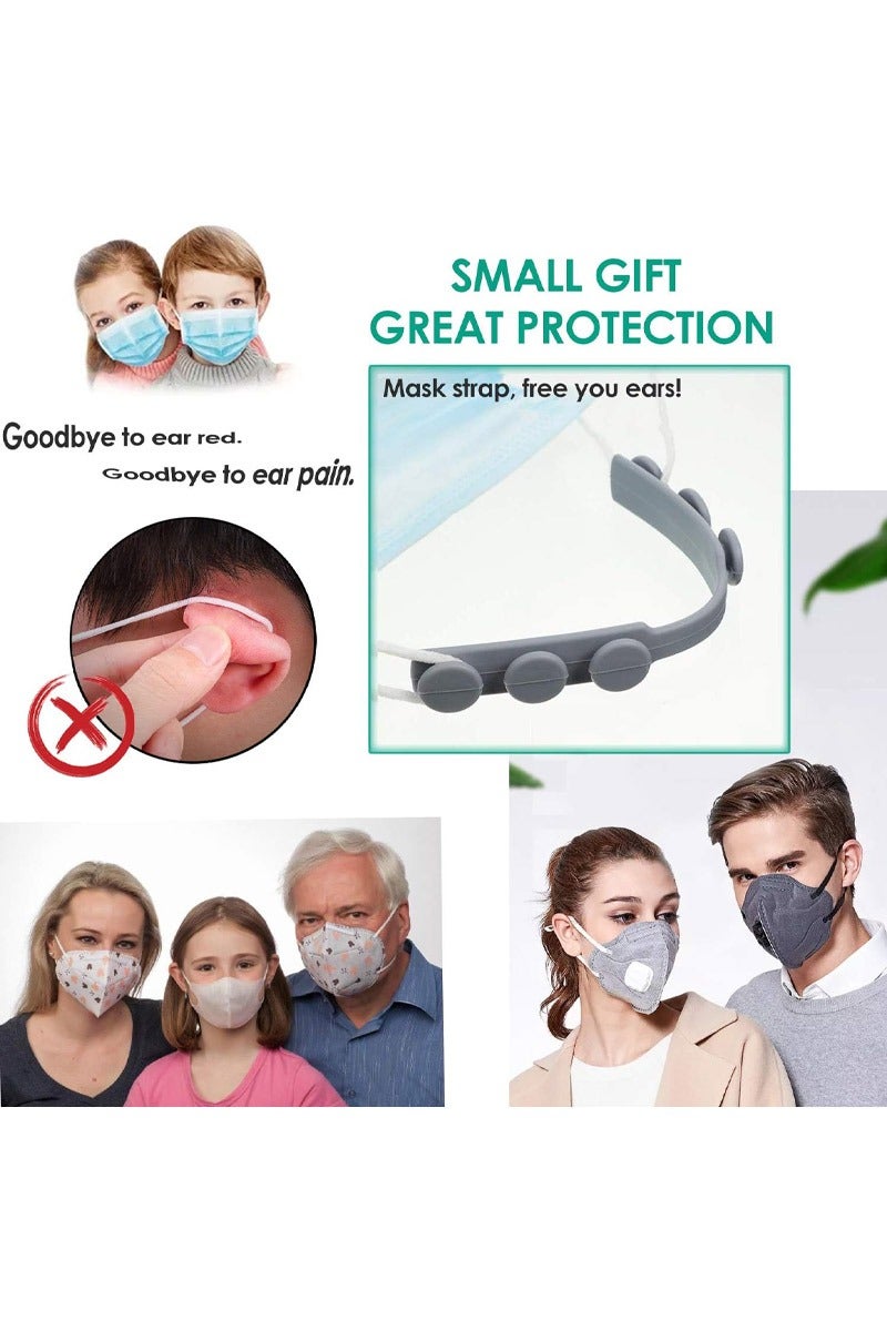 5 Pcs Mask Holder Mask Strap Extender Masks Ear Saver Adjustable Face Mask Extension Hook Protectors Ear Pain Relieved Anti-Tightening Anti-Slip Buckle for Kids Adults Silicone Mask Accessories - Image 3