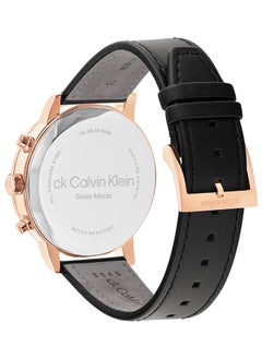 CALVIN KLEIN ساعة يد جلدية دائرية أنالوج بعقارب للرجال 25000032 - 42 ملم  - Image 3