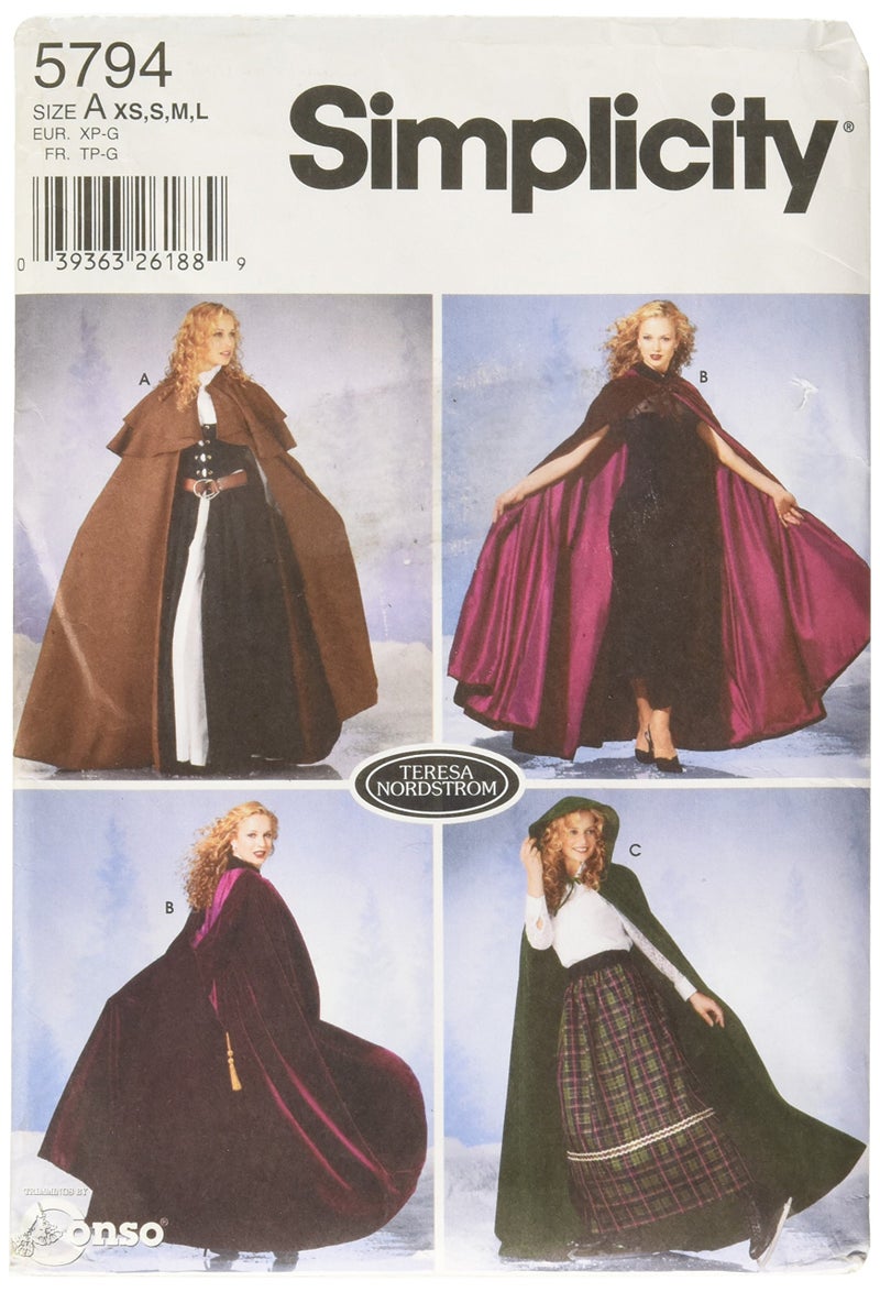 Simplicity Women's Cape Cosplay and Costume Sewing Patterns, Sizes XS-L - Image 1
