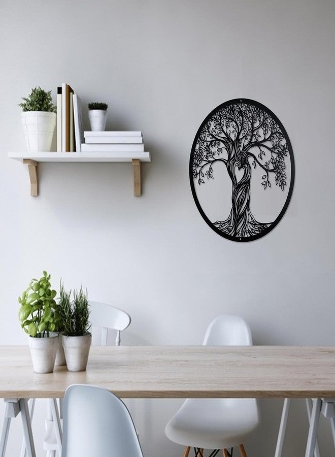 Acopelo Metal Wall Decor, Tree Art Wall Sculpture, Metal Wall Art Hanging for Living Room Bedroom Indoor Outdoor, Laser Cut Rustic Black Tree of Life, 12 Inches (30 CM) (Black, Middle) - Image 5