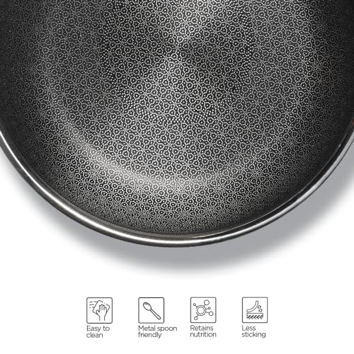 Arttd Inox ARTTDINOX Vida Stainless Steel Triply Frypan with Glass Lid Etched nonstick PTFE Non Stick Pan Frying pan Non Stick Frying pan Gas and Induction Compatible, 24cm, 1.8Ltr, Jindal Stainless, Teal - Image 5