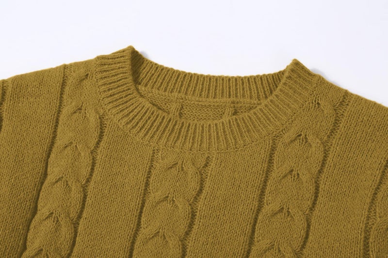 CHARTOU Women's Winter Chunky Cable Knit Long Skirt 2 Piece Outfit Sweater Sets (X-Large, Mustard) - Image 4