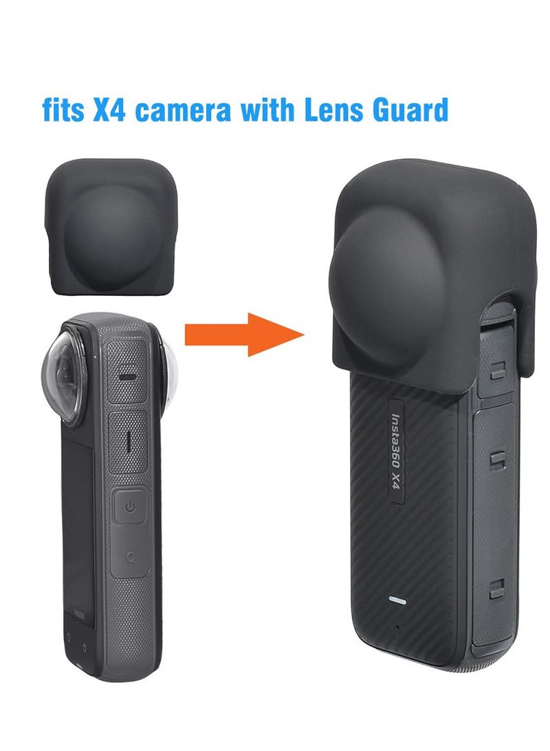 O Ozone Silicone Lens Cap Guards Compatible with Insta360 X4, Lightweight and Smooth Anti-Scratch Protective Cover Drop Protection - Black  - Image 4