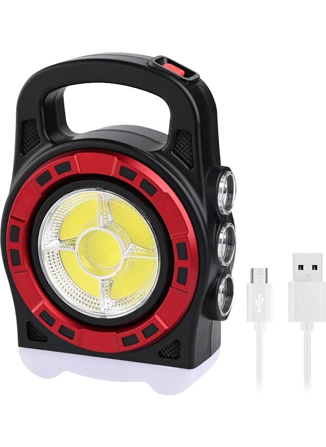CMK HB-6678C Cob LED 20 Watt 3 Stage Rechargeable USB Output Solar Searchlight Flashlight  - Image 1