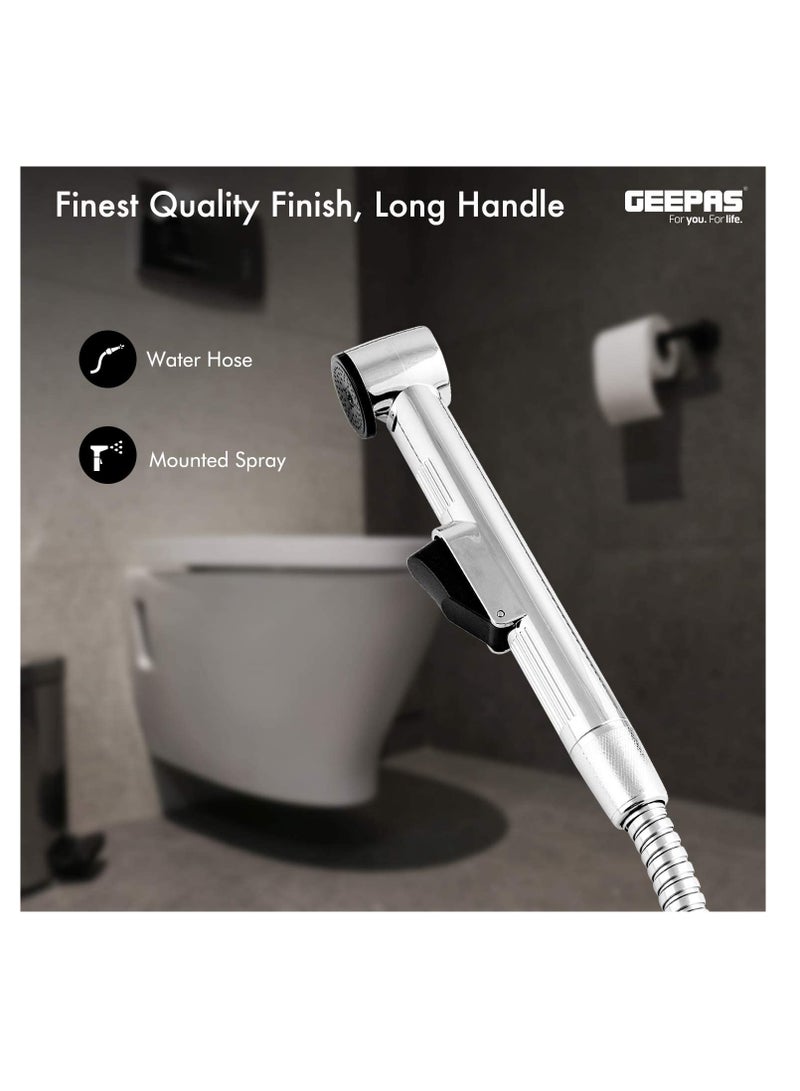 GEEPAS Geepas Chrome Abs Shattaf, Silver, Geepas Hand Held Toilet Bidet Sprayer, Gsw61069, Medium - Image 5