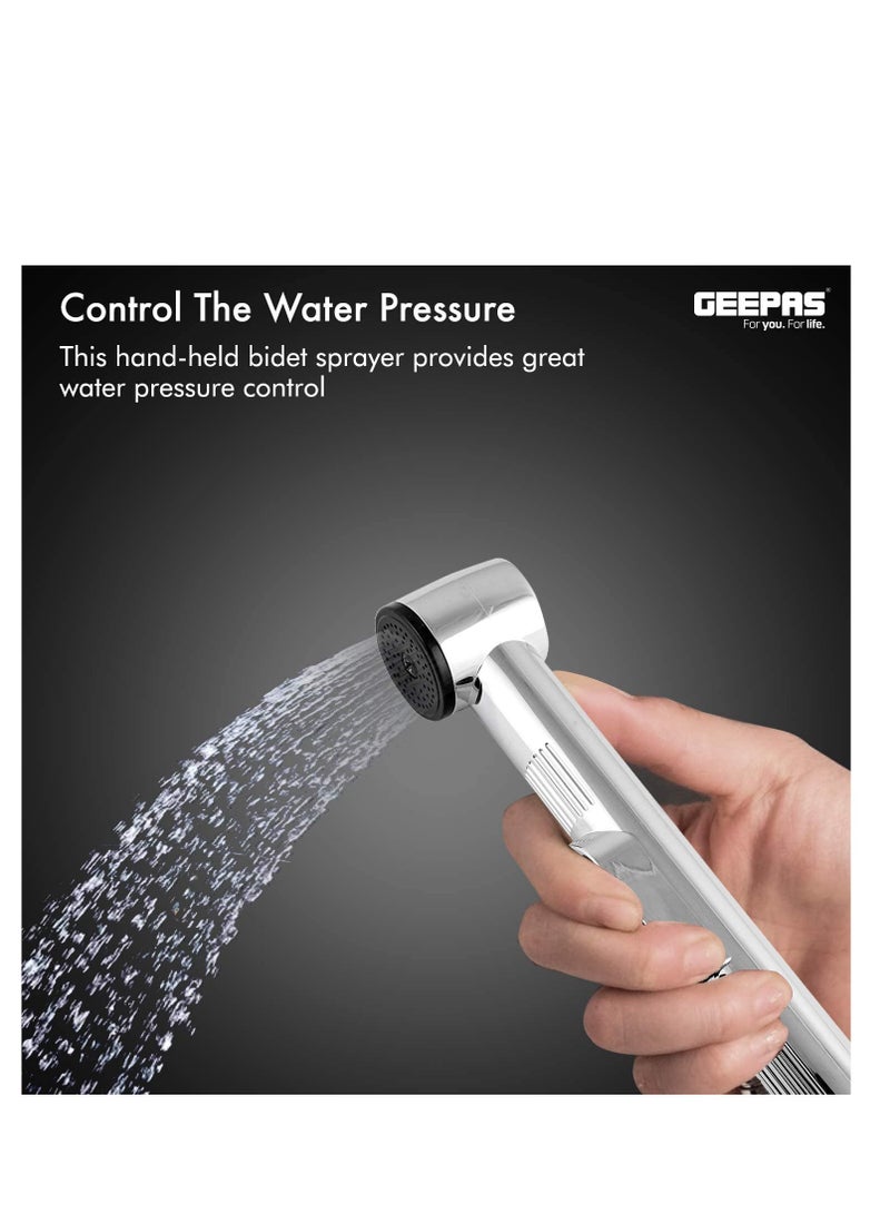 GEEPAS Geepas Chrome Abs Shattaf, Silver, Geepas Hand Held Toilet Bidet Sprayer, Gsw61069, Medium - Image 4