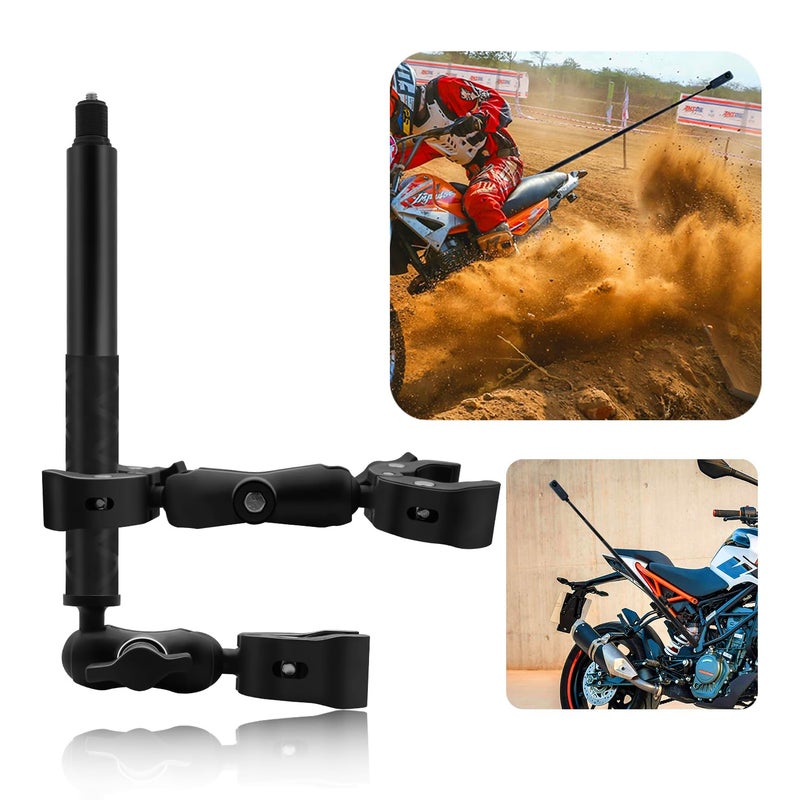 HAFOKO HAFOKO Heavy-Duty Motorcycle Clamp Mount Kit Bike Handlebar with 59" Invisible Selfie Stick for Insta 360 X5 X4 X3 X2 X RS R GO 3 Compatible for Gopro Motorcycle Camera Double Clamp Mount Kit  - Image 1