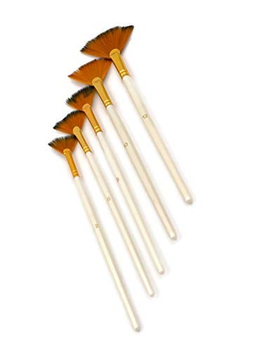 ArtBee ArtBee® ArtBee Painting Brushes Set for Acrylic, Oil and Watercolor Painting (Fan Brushes with Sponge-Set of 6)  - Image 1