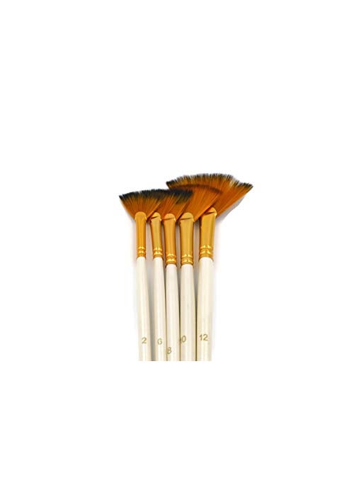 ArtBee ArtBee® ArtBee Painting Brushes Set for Acrylic, Oil and Watercolor Painting (Fan Brushes with Sponge-Set of 6)  - Image 2
