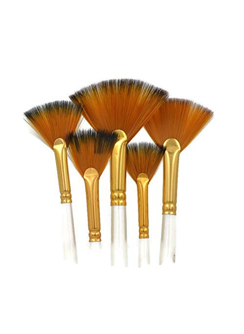 ArtBee ArtBee® ArtBee Painting Brushes Set for Acrylic, Oil and Watercolor Painting (Fan Brushes with Sponge-Set of 6)  - Image 3