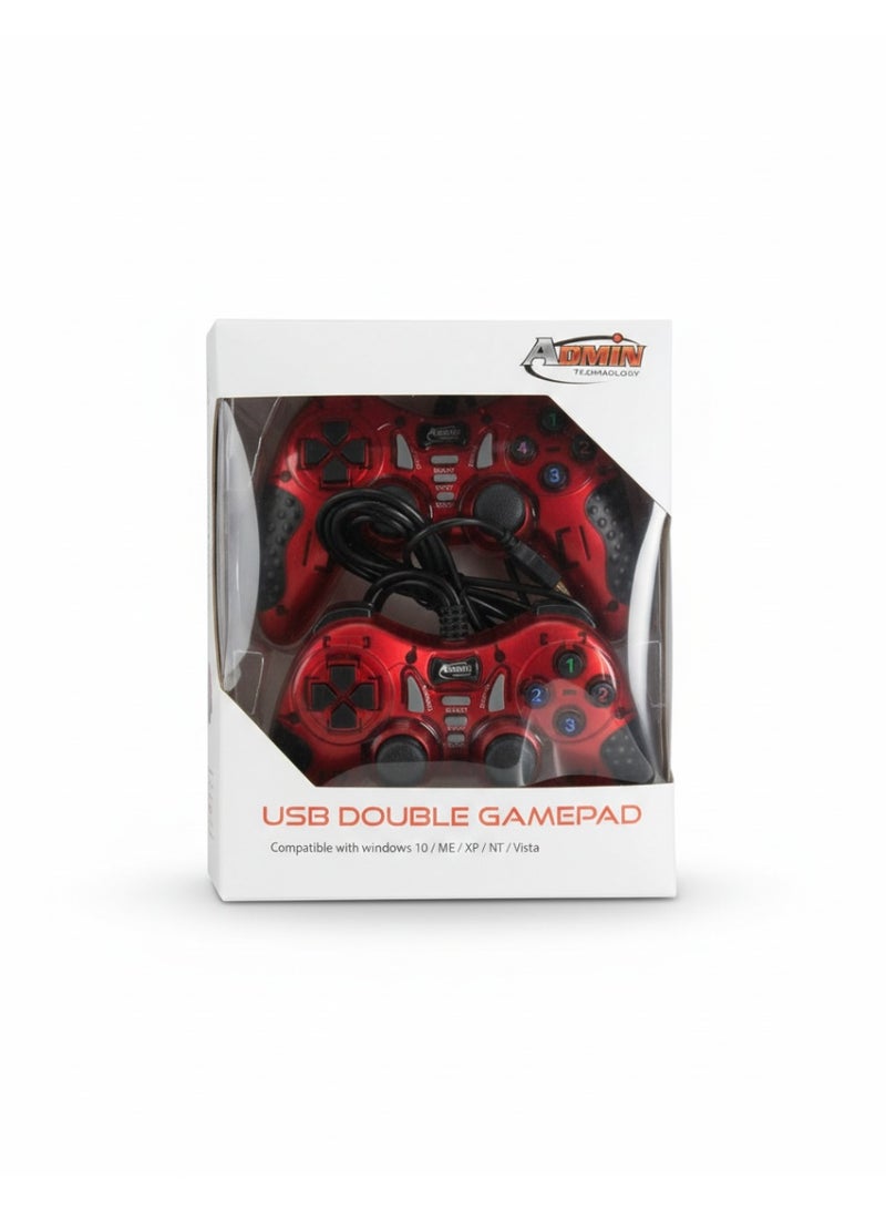ADMIN TECHNOLOGY Dual PC Gamepad Controller with Turbo Function – USB Gaming Controller - Image 1