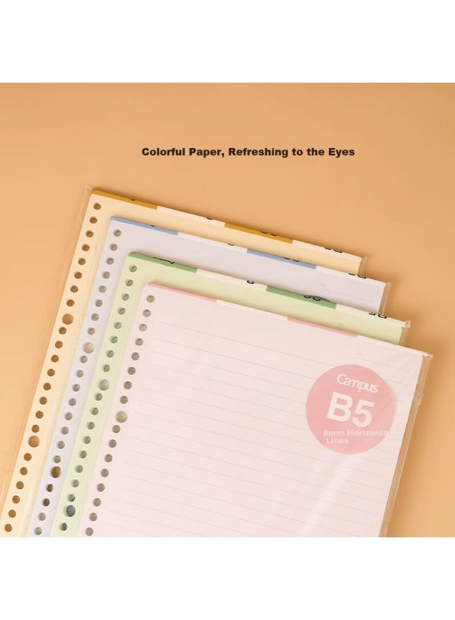 Kokuyo B5 Colored Loose-leaf Paper Campus Refill Notebook Loose-leaf Paper 8mm Ruled 50 Sheets Pink Wcn-cll1510p - Image 2