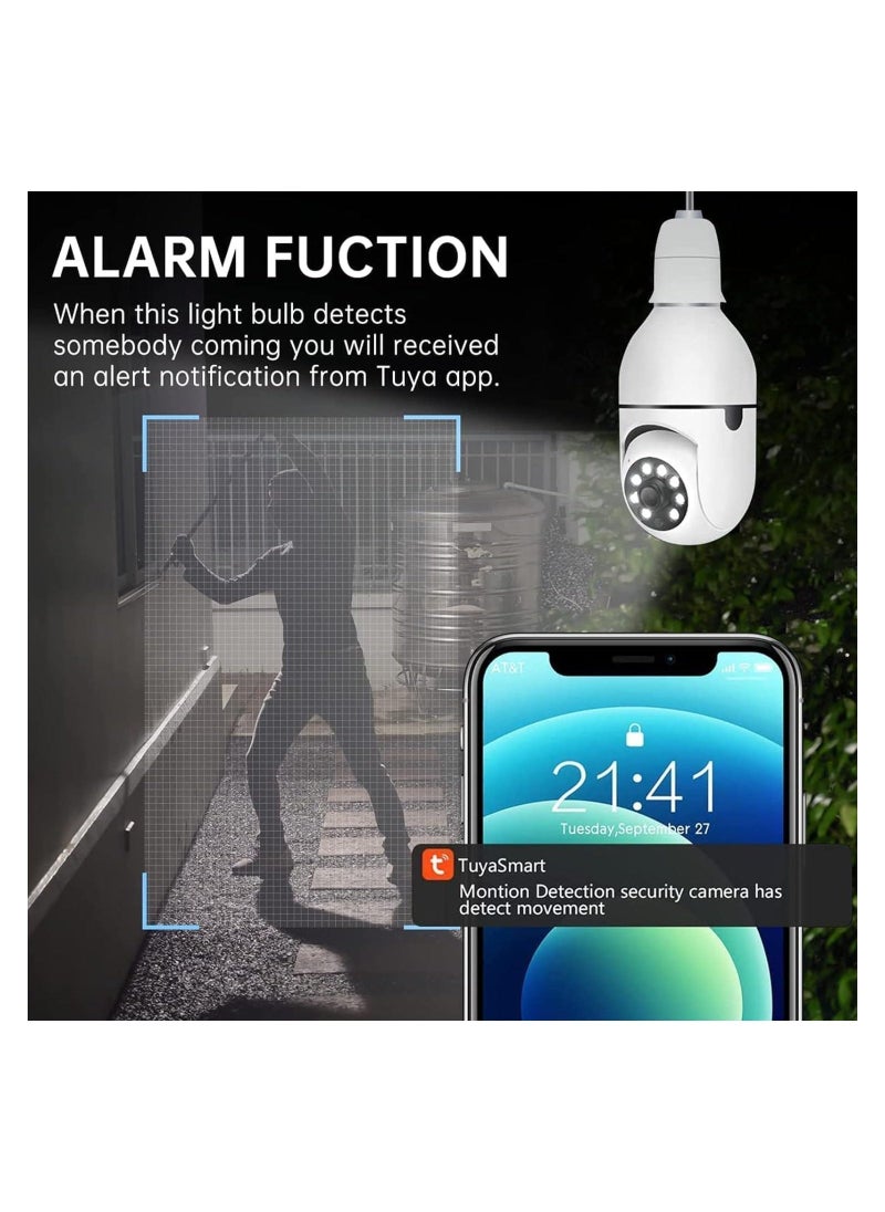 Generic - 2 Pack Wireless Light Bulb Camera, 360°Panoramic Security Camera, 2.4GHz WiFi Smart 1080P Outdoor Surveillance Camera Heavy Duty - Image 1