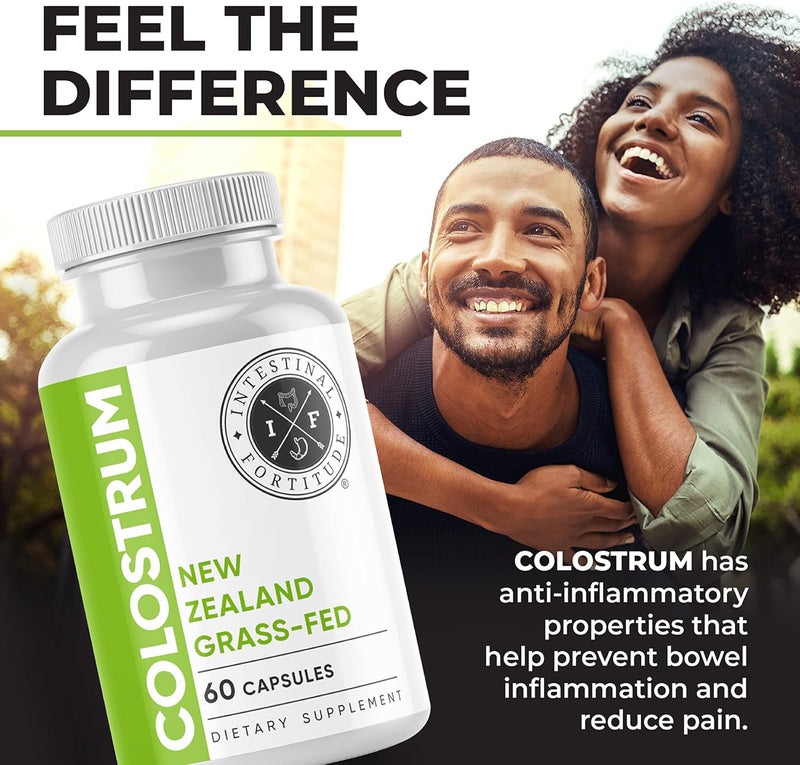 Intestinal Fortitude كبسولات كولستروم من أبقار نيوزيلندا 100% من العشب 500 ملغ 60 كبسولة خالية من الهرمونات خالية من الكائنات المعدلة وراثيًا دعم صحي مثالي للأمعاء والجهاز المناعي - Image 5