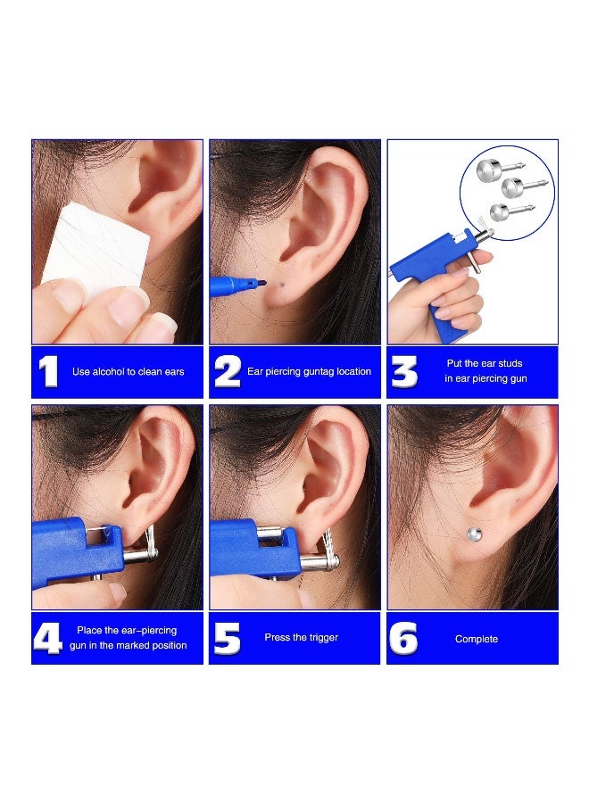 Generic Stainless Steel Ear Piercing Kit with 55 Pairs of Stud Earrings - Complete Body Piercing Tool Set for Safe and Easy Use - Image 4
