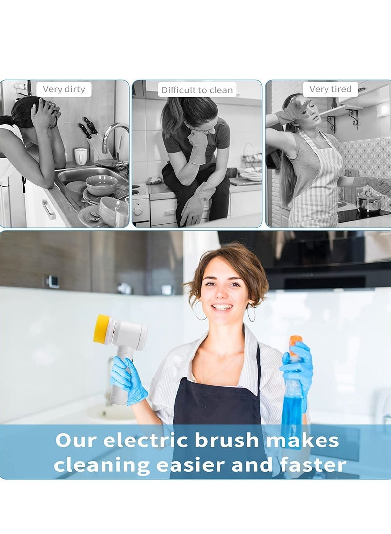ELTRAZONE Electric Spin Scrubber Cleaning Tools,Power Spinning Scrub Brush,Grout Brush,Electric Cleaning Brush with 3 Brush Heads,Electric Scrubber Suitable for Bathroom Wall Tiles Floor Bathtub Kitchen. - Image 2