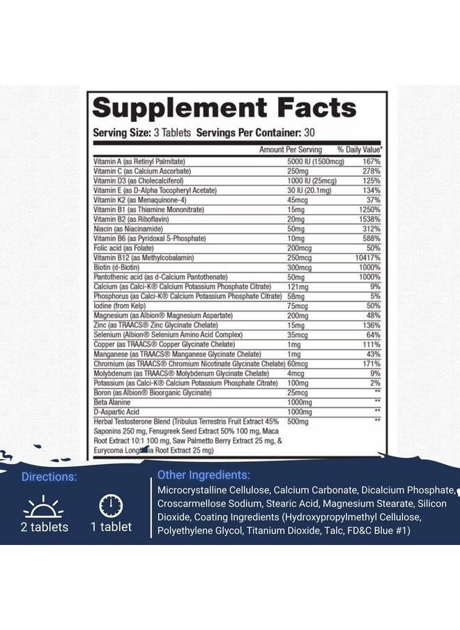 Gaspari Nutrition - Anavite Xt: Multivitamin And Mineral Complex For Men Enhanced Muscle Growth And Recovery Testosterone Support 90 Tablets - Image 1