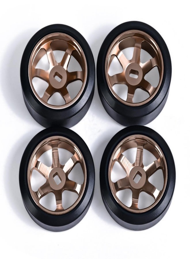 Abendor 6 Spoke Wheel Rims & Rc Car Drift Tires for 1/28 RC Hobby Model Car, [2*N+2*W] 4 Pcs 20mm Aluminum Alloy Rims for Wltoys K969 K989 P929 AWD XRX AMZ WL DRZ GLA BZ (Bronzed Drift) - Image 5