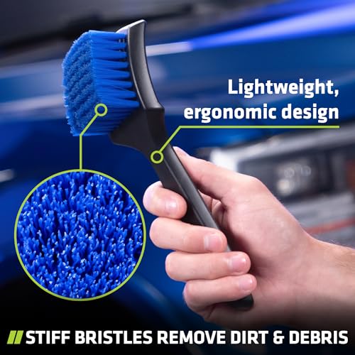 Viking Carpet Cleaning and Scrub Brush for Floor Mats, Cleaning Brush for Car Interior and Home, Black and Blue, 8.3 inch x 2.5 Inch - Image 2