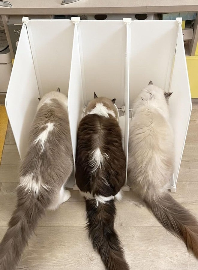 FDSDEFEN Indoor cat Restaurant/Feeding Area， Multi-cat Feeding Station， Cat Feeding Enclosure ，Shared Feeding Area for Multiple Cats,Adjustable - Image 2