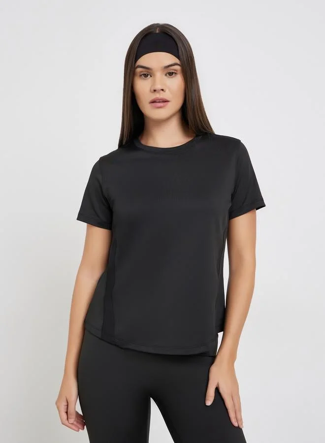 Styli Active Back Laser Cut Detail Mesh Panel Top