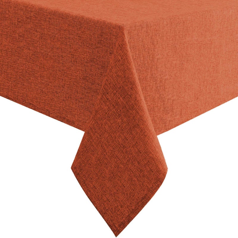 CASANEST Washable Jute Table Cover 68 Seater Pack of 1 Heat Resistant Table Cover for Kitchen TableDining Table Wedding Party 54 x 90 Inches Orange - Image 3