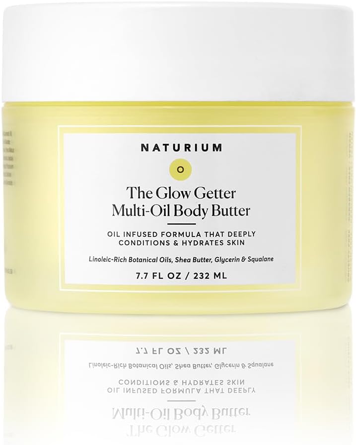 Naturium The Glow Getter Whipped MultiOil Body Butter Firming Cream Body Moisturiser with Shea Butter 77 fl oz