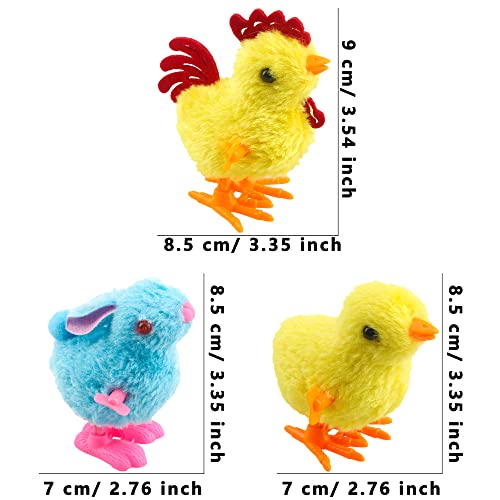 Cotiny 16 Pack Easter Wind Up Chicks Bunny Toys Easter Basket Stuffers Plush Jumping Chicken Rabbit for School Home Office Easter Decorations Party Supplies - Image 5