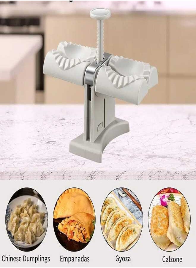 Generic - Automatic Dumpling Machine Household Double Head Dumpling Maker Mould Dumpling Maker Press Dumpling Wrapper Tool Dumpling Skin Maker Molds Easy-Tool for Dumpling Wrap Two at Once - Image 1
