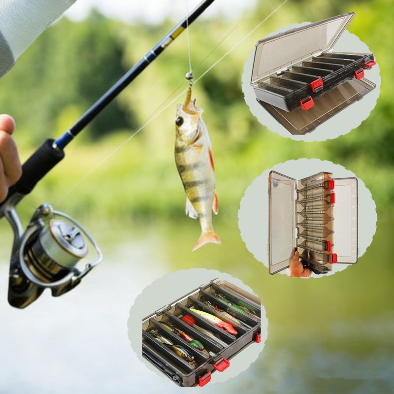CXYNDFA Double Sided Fishing Tackle Box Organizer - Portable Lure Storage Case with Dividers & Trays for Crankbaits, Hooks, Kayak Boat Fishing in Freshwater Saltwater - Image 4