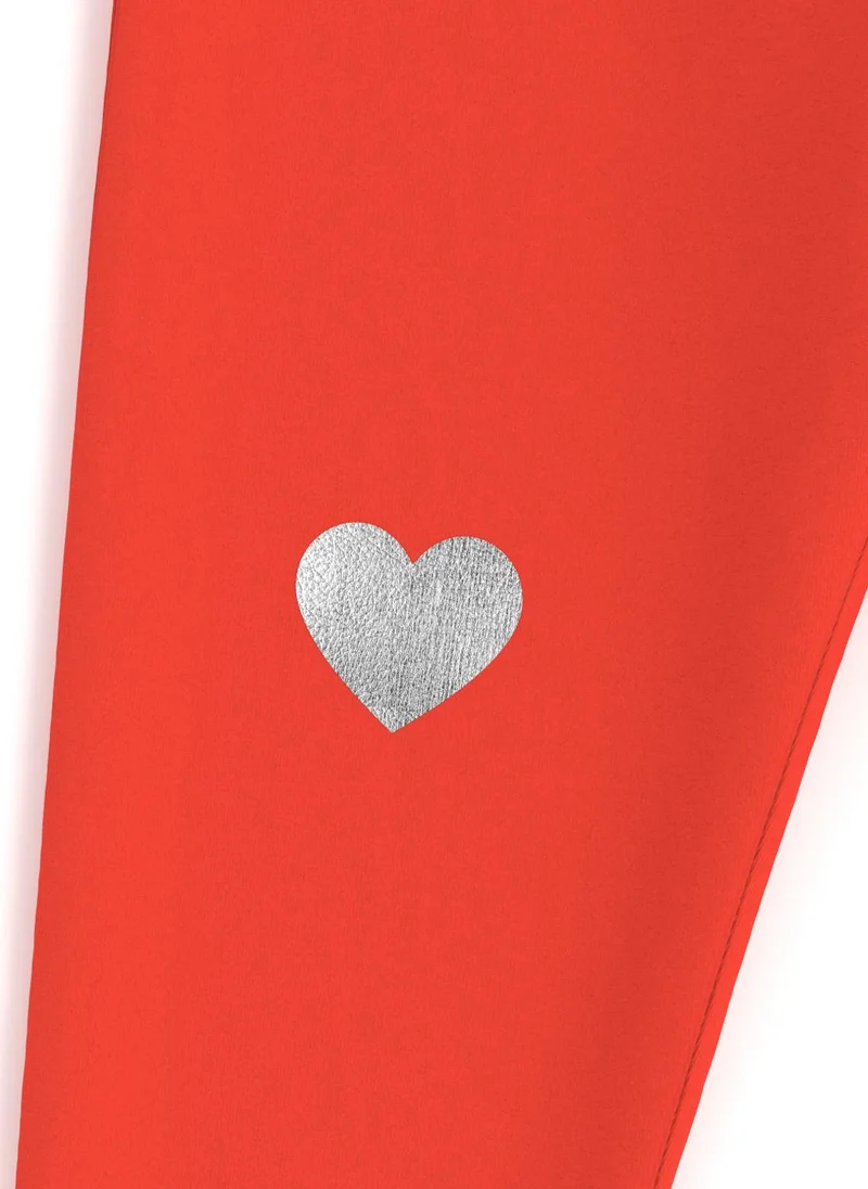 Nautinati Red Nautinati Girls' Cotton Leggings |Foil Print| Age 0 - 2 Years for Women | Best Price UAE