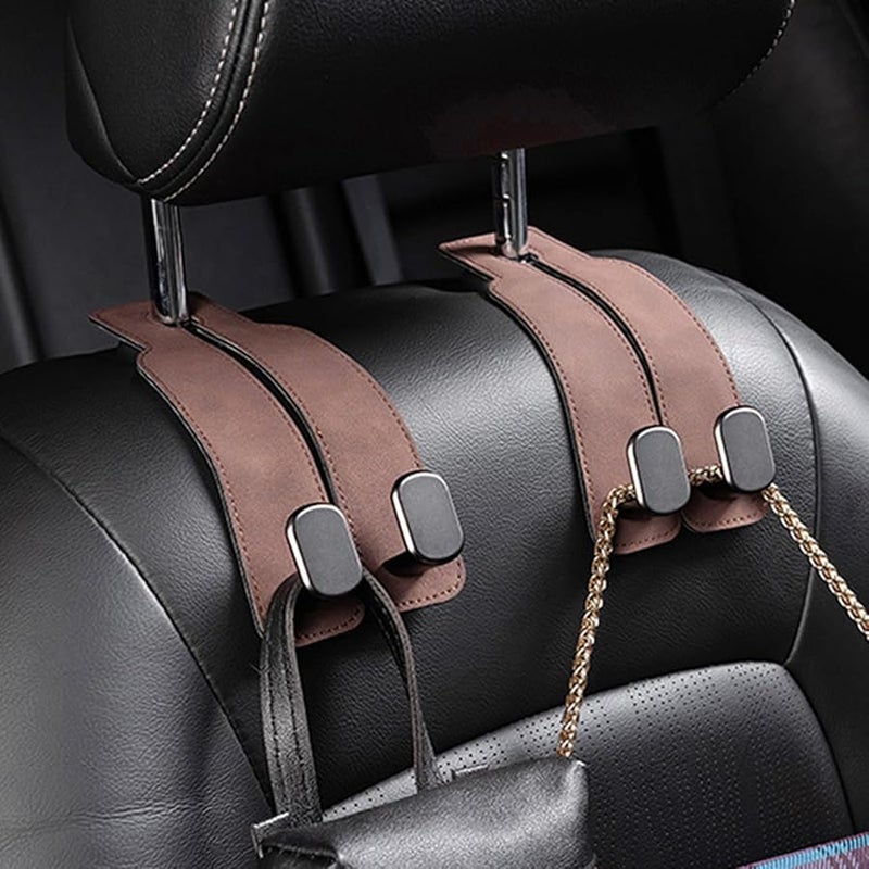 Gray Multifunctional 2 in 1 Car Headrest Hook for Storage and Organizing - Image 5